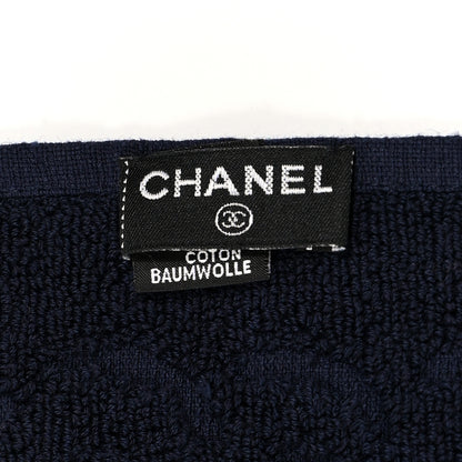 Chanel Terry Cotton CC Beach Towel Blue 5 of 5