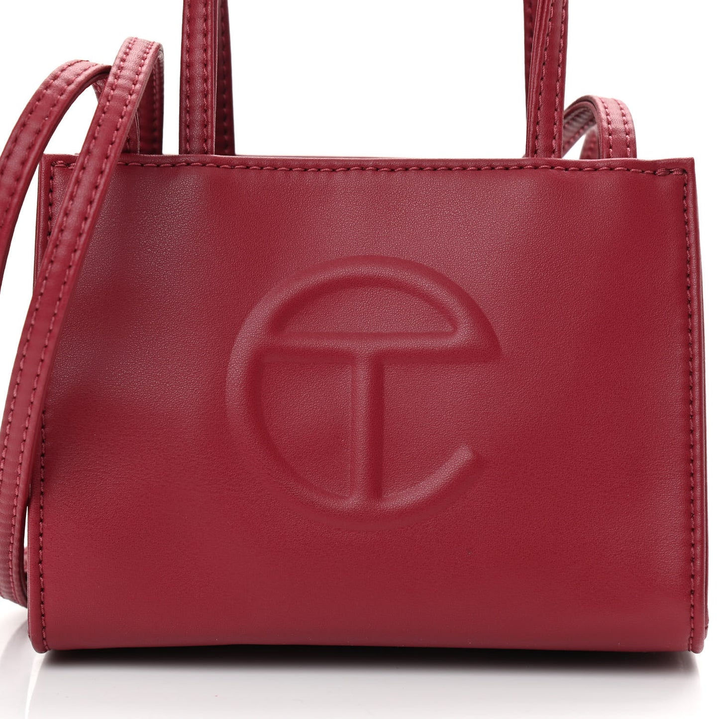 Vegan Leather Small Shopping Bag Oxblood