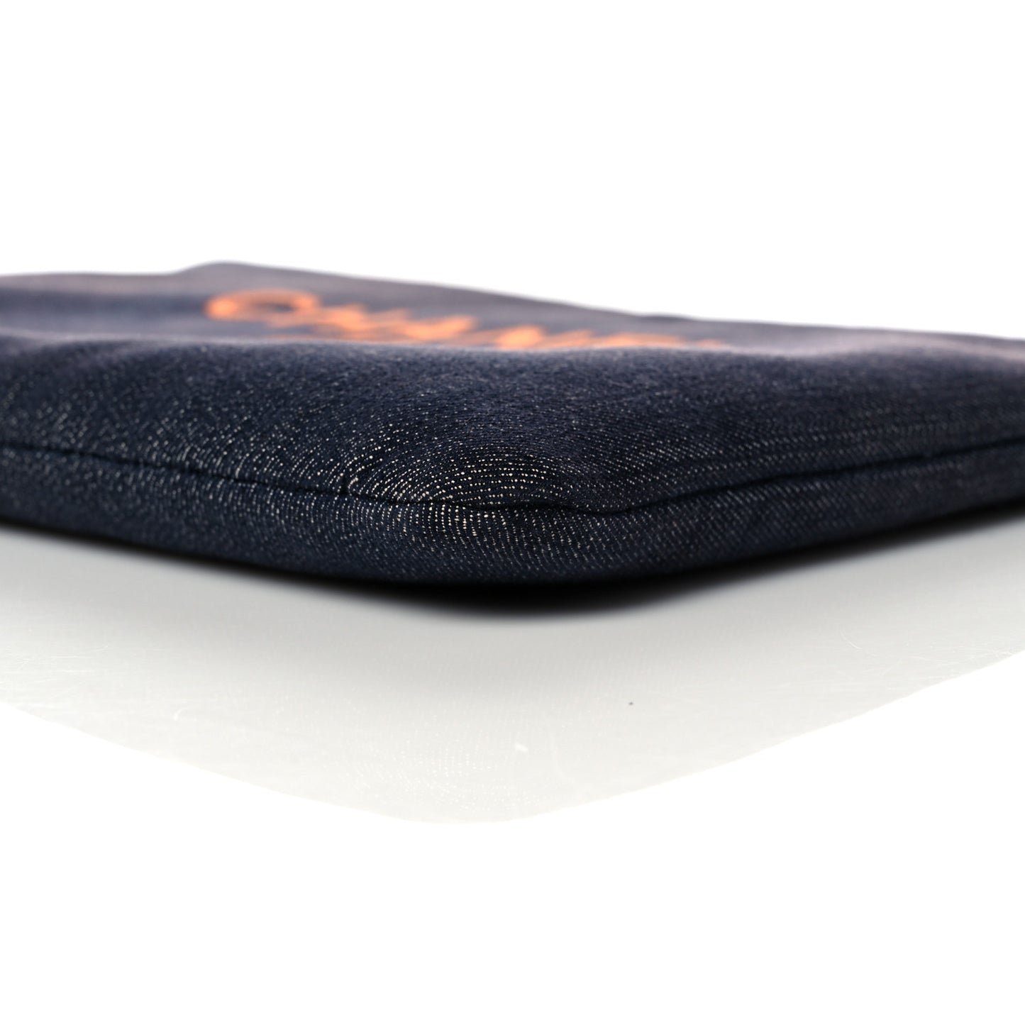 Denim Medium Deauville Pouch Clutch Blue Orange