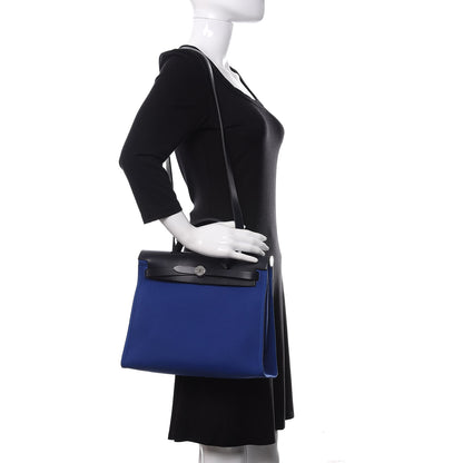 Hermes Toile Vache Hunter Herbag Zip 31 PM Bleu Electrique Bleu Indigo 3 of 18