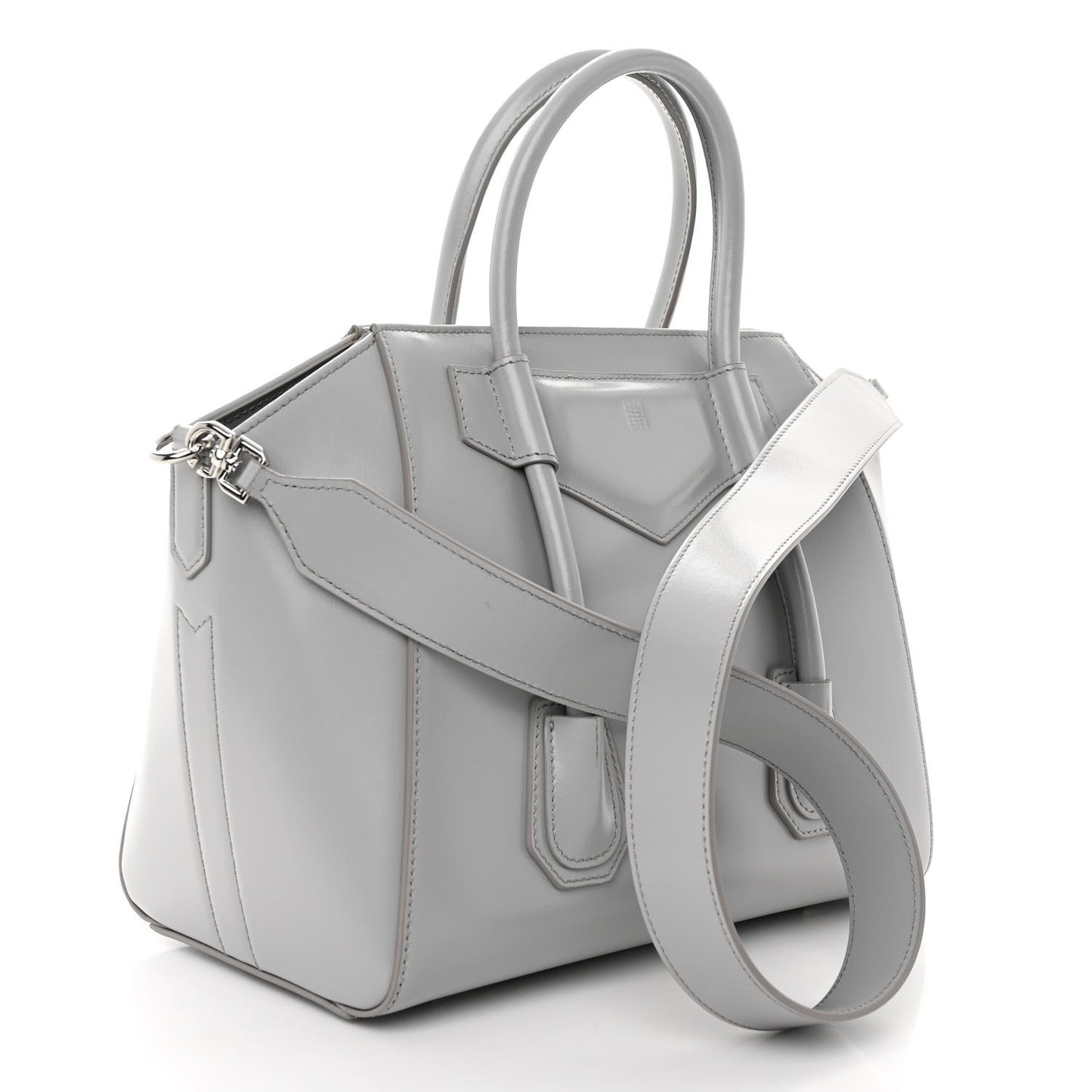 Box Calfskin Small Lock Antigona Shoulder Bag Cloud Grey