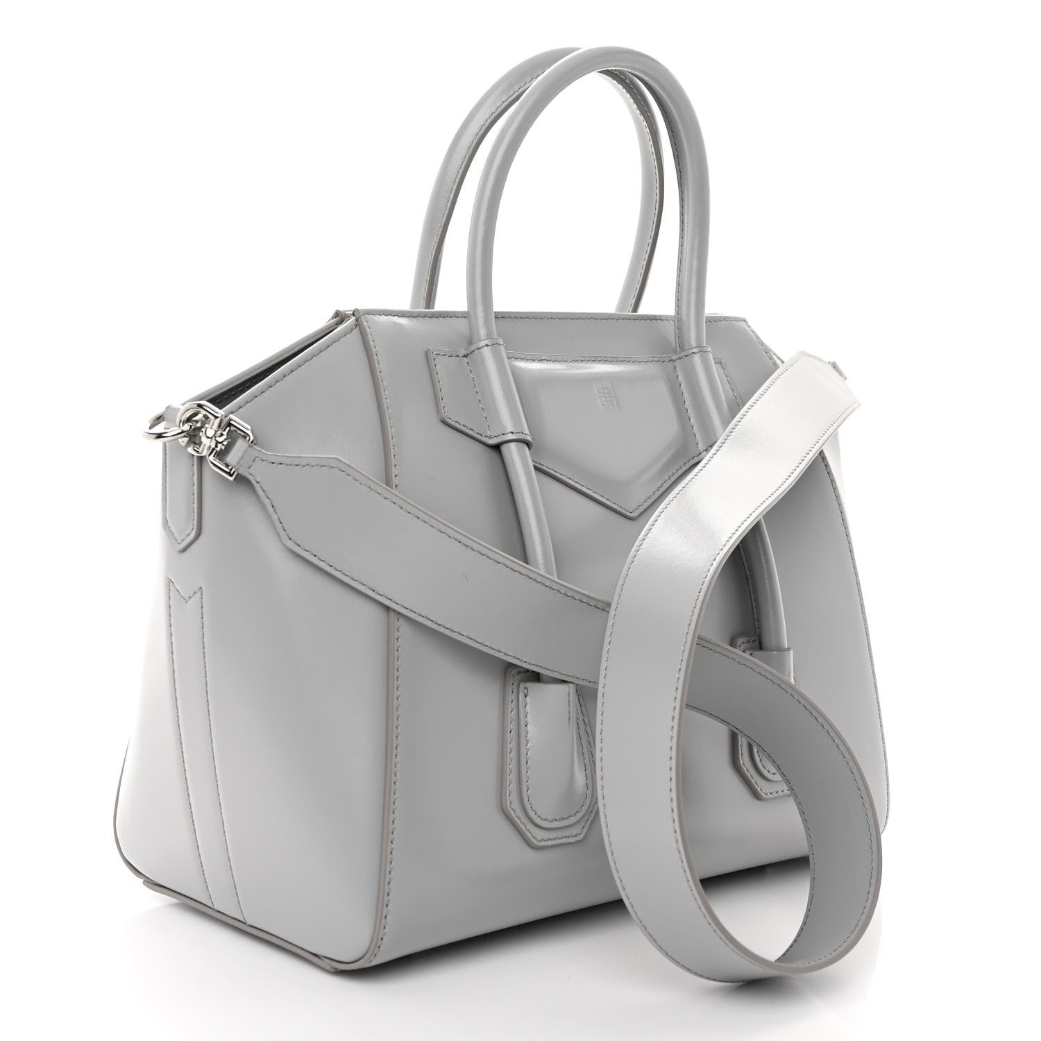 Givenchy Box Calfskin Small Lock Antigona Shoulder Bag Cloud Grey 3 of 9