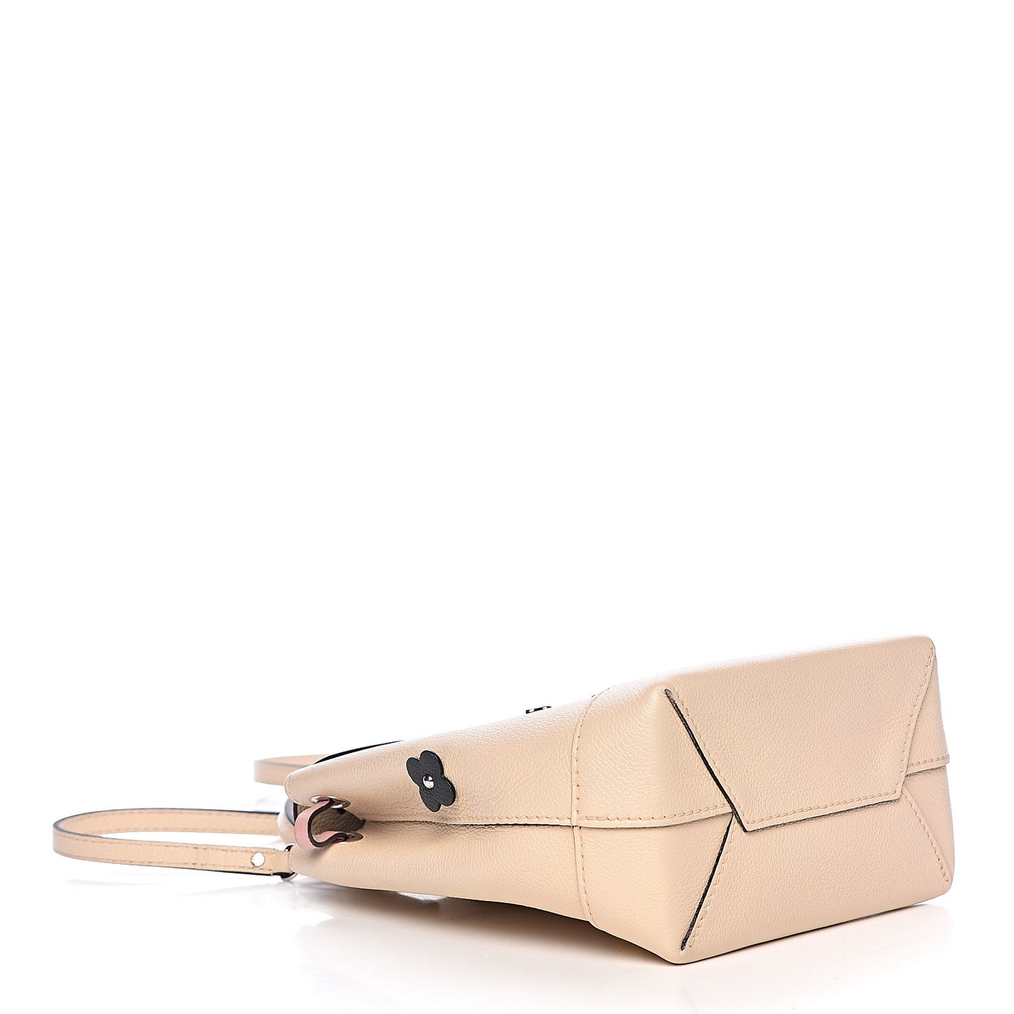 Calfskin Flowers Lockme Mini Backpack Creme