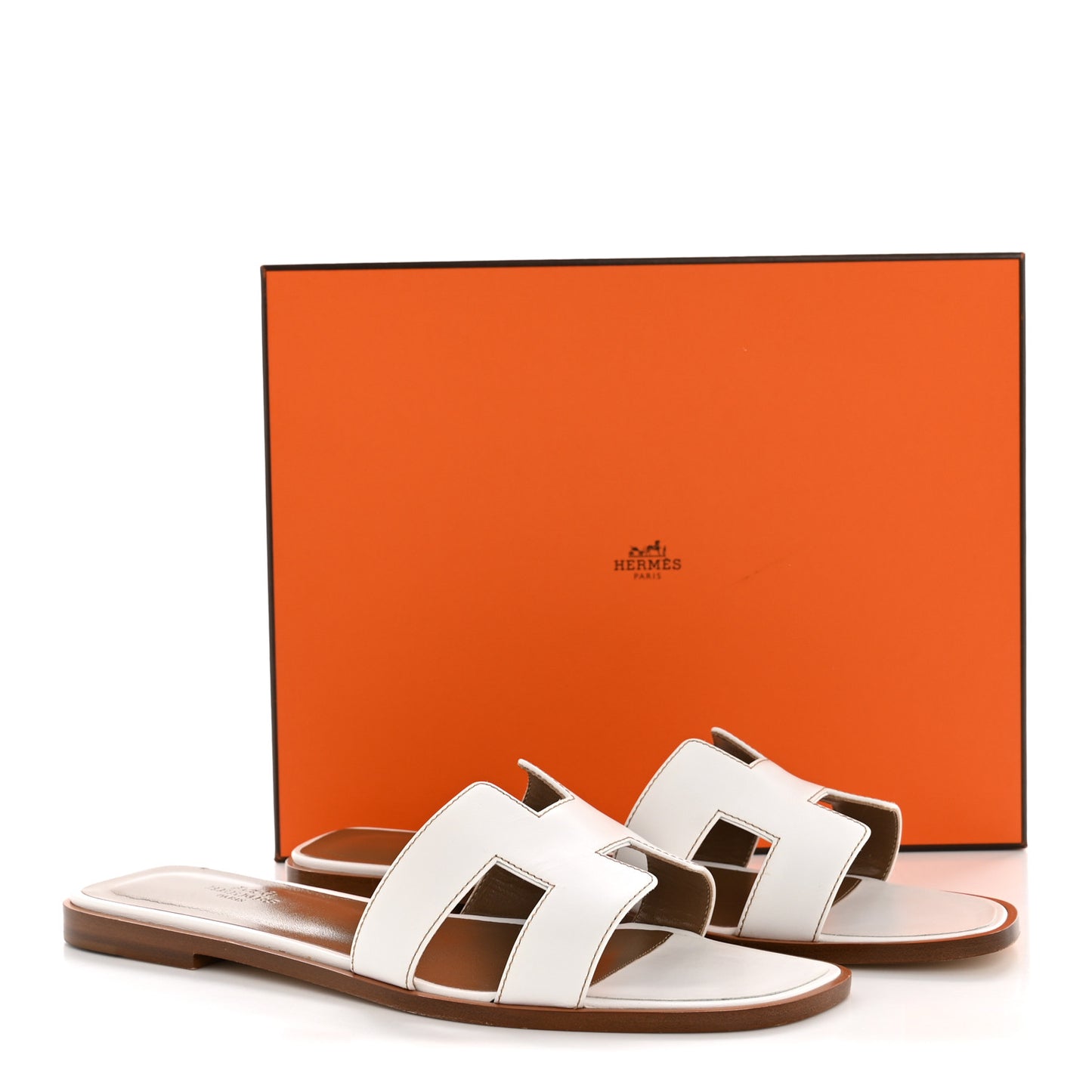 Box Calfskin Oran Sandals 40.5 White