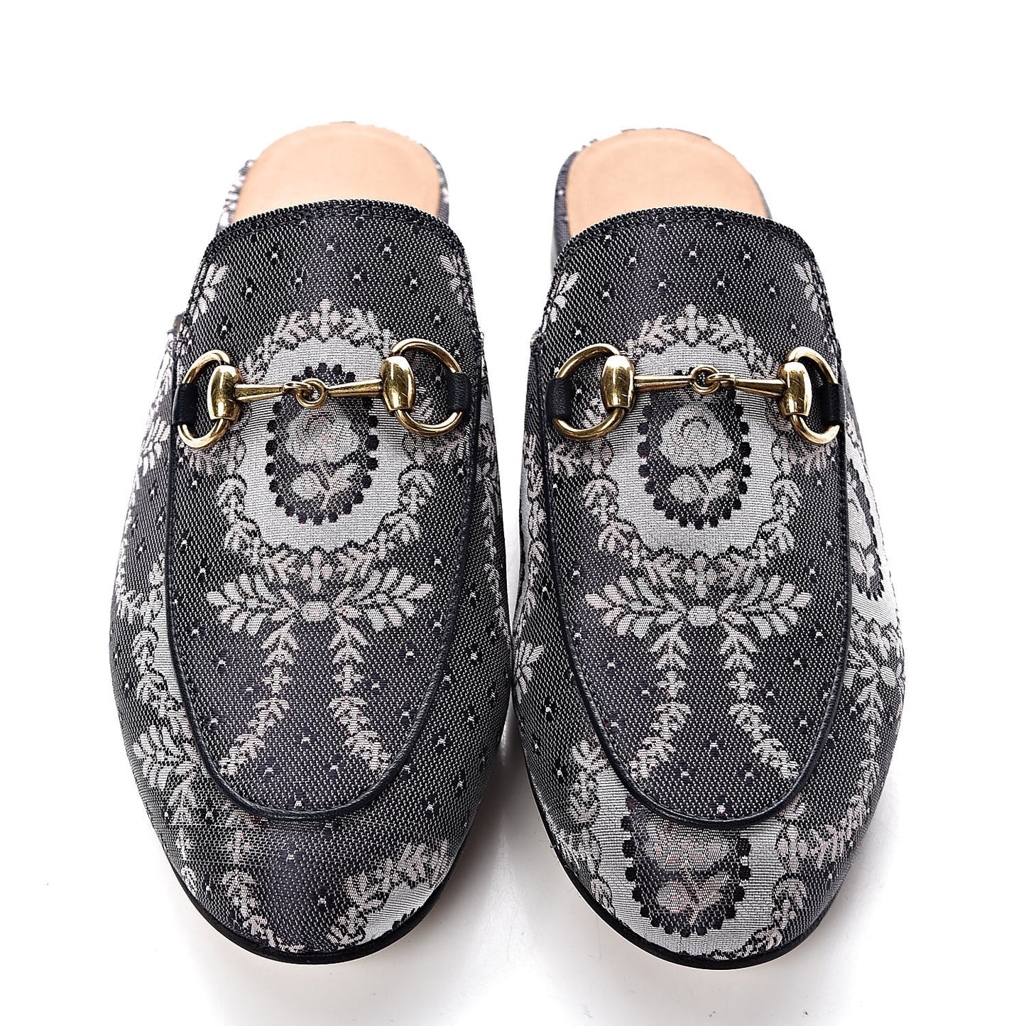 Jacquard Floral Womens Princetown Slippers 34 Multicolor
