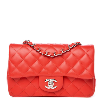 Chanel Lambskin Quilted Mini Rectangular Flap Red 1 of 8