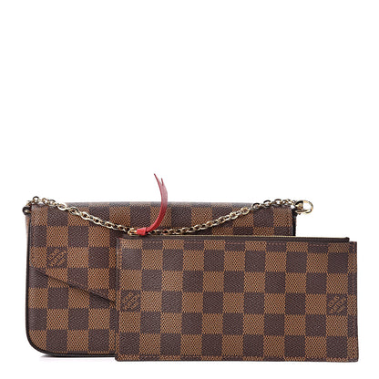 Louis Vuitton Damier Ebene Pochette Felicie Chain Wallet 1 of 12