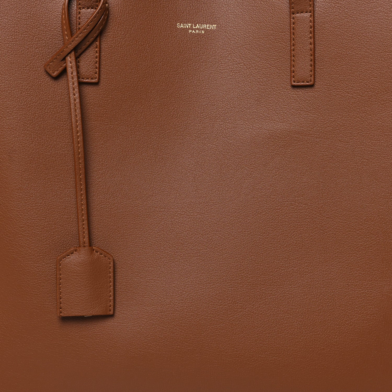 Saint Laurent Calfskin Large Shopping Tote Dark Tan 10 of 12