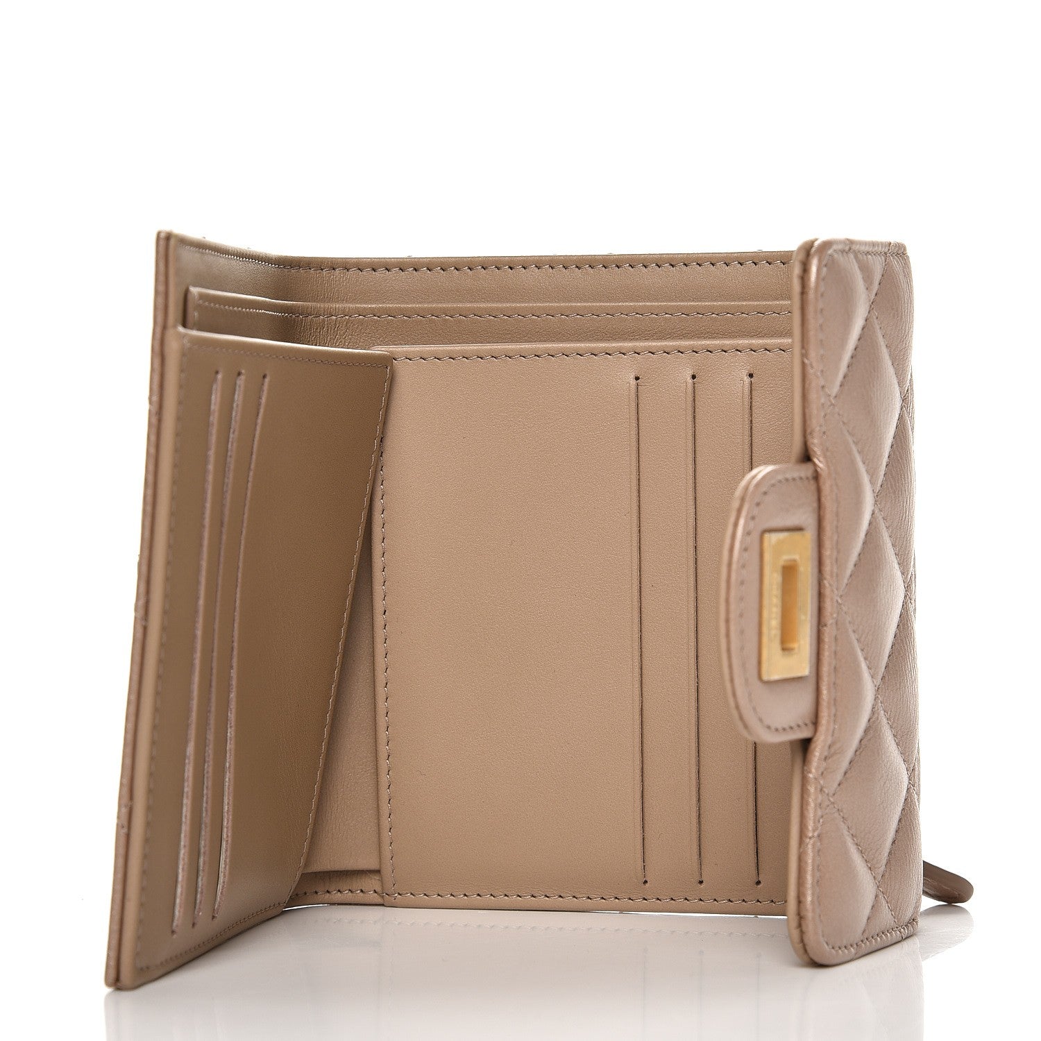 Chanel Metallic Aged Calfskin Quilted Small Reissue Wallet Gold 5 of 9