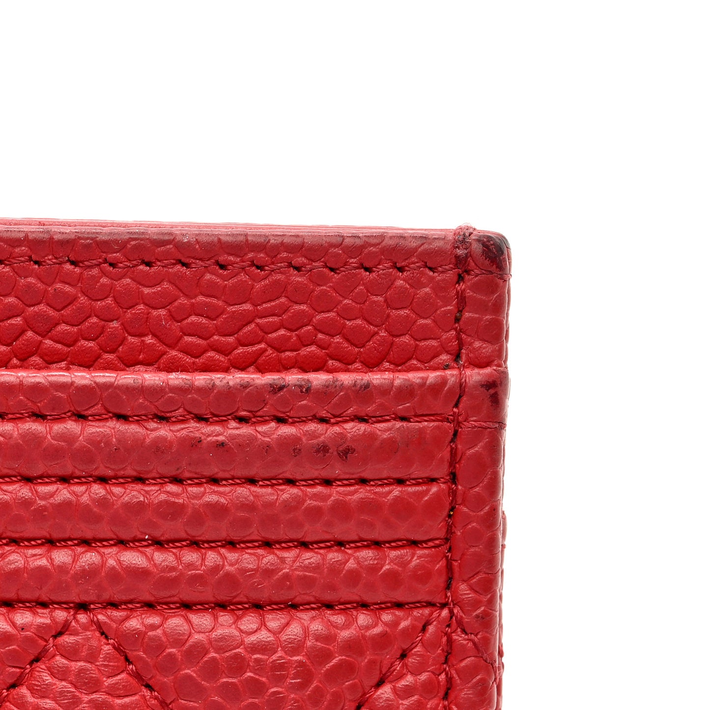 Caviar Quilted Boy Card Holder Red