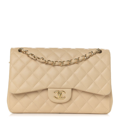 Chanel Lambskin Quilted Jumbo Double Flap Beige Clair 1 of 12