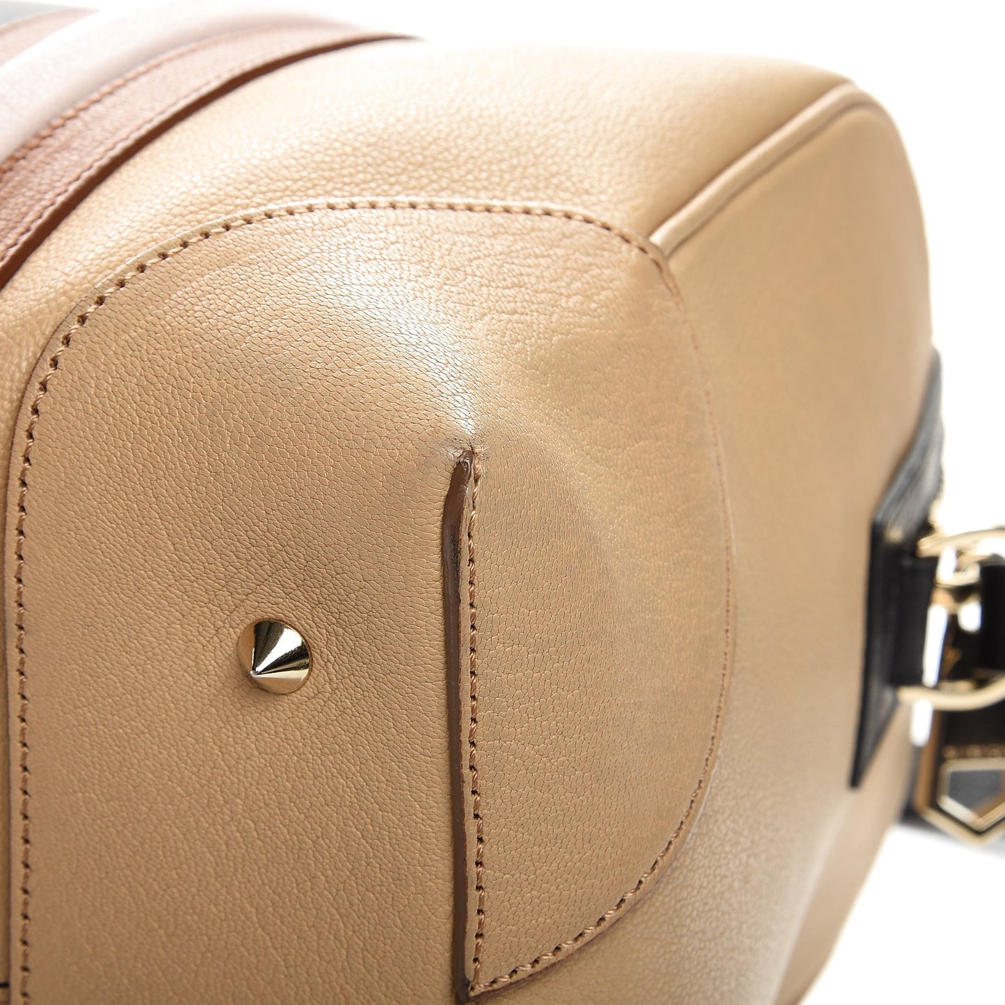 Goatskin Colorblock Medium Lucrezia Beige Black