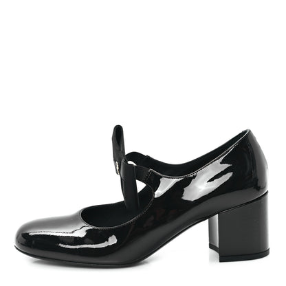 Chanel Patent Calfskin Grosgrain CC Mary Jane Pumps 39 Black 1 of 9
