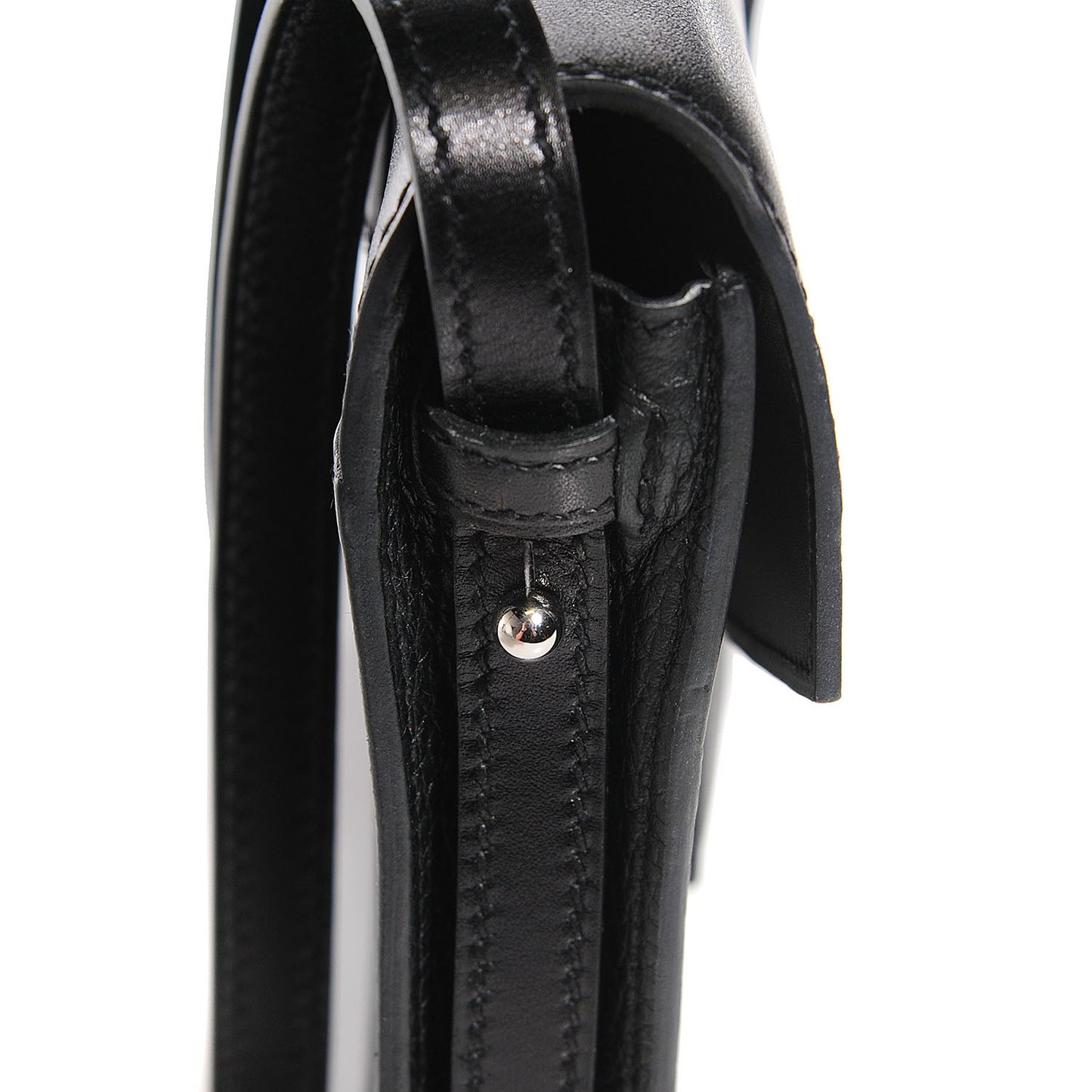 Box Calf Taurillon Clemence Faco Clutch Black
