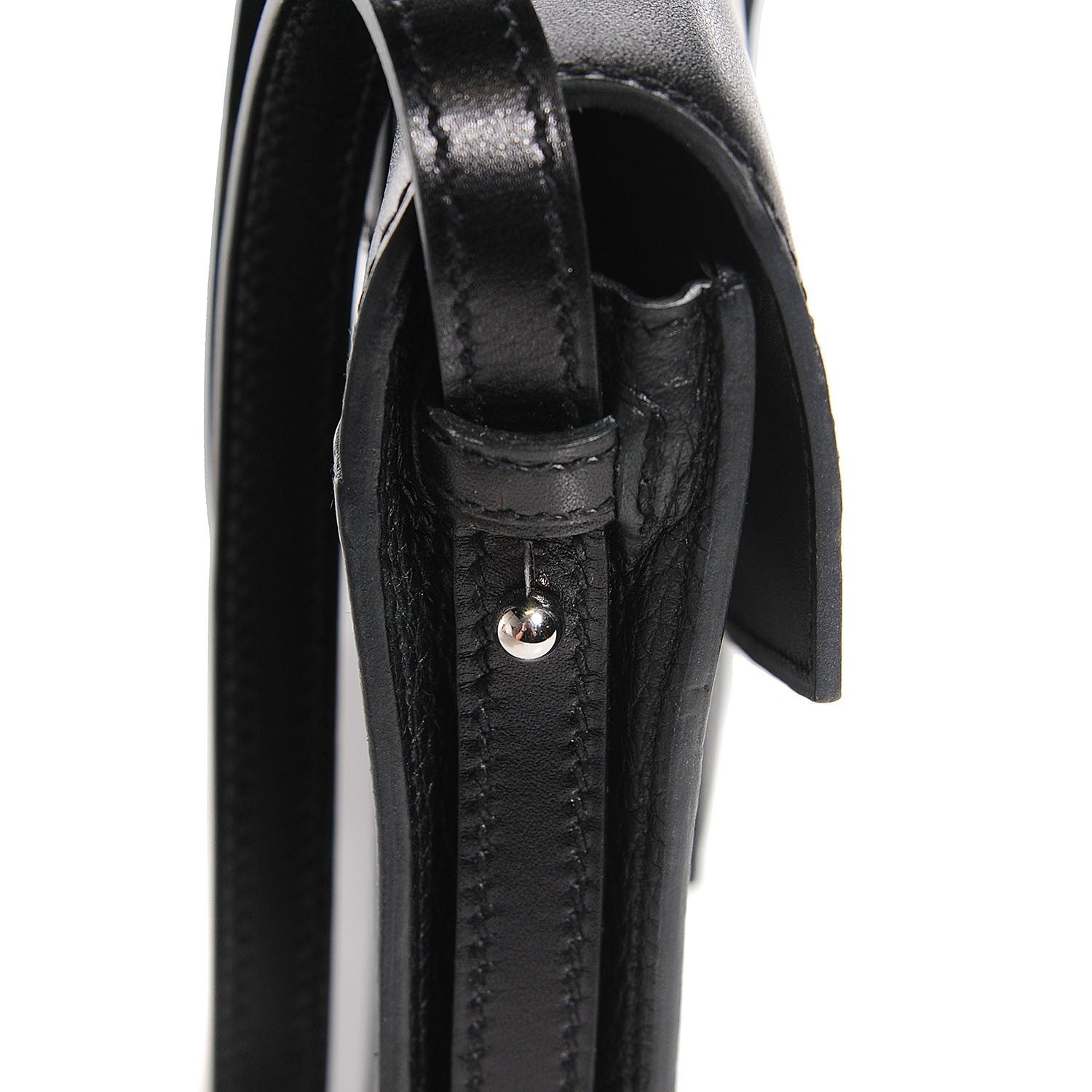 Hermes Box Calf Taurillon Clemence Faco Clutch Black 10 of 14