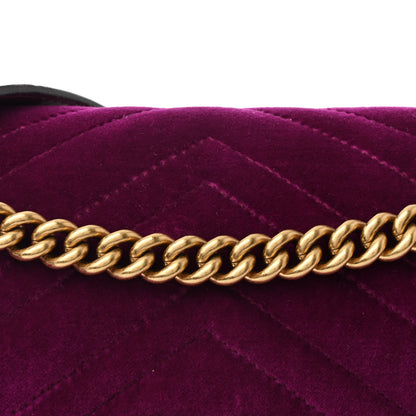Gucci Velvet Matelasse Medium GG Marmont Shoulder Bag Fuchsia Violet Cyclamen 8 of 10