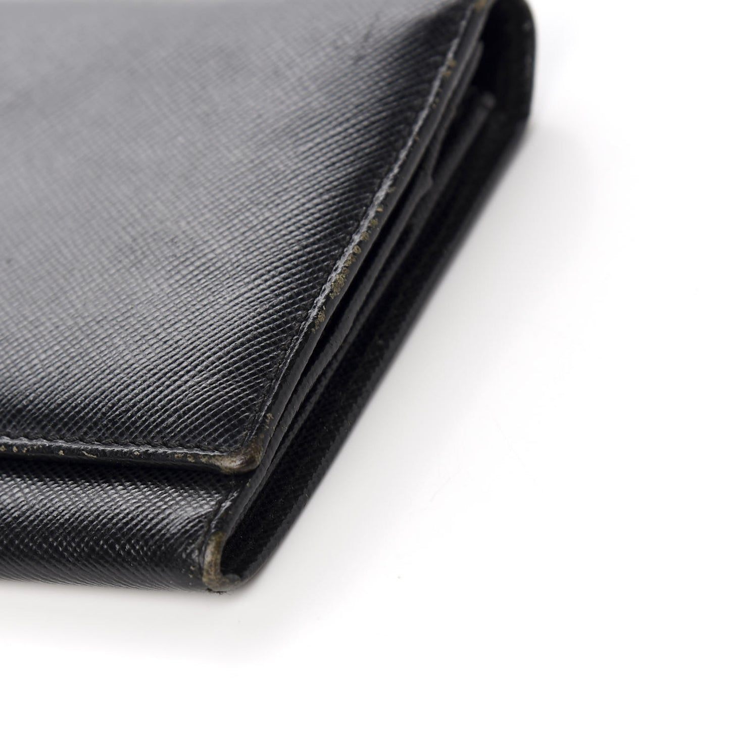 Saffiano Continental Flap Wallet Black