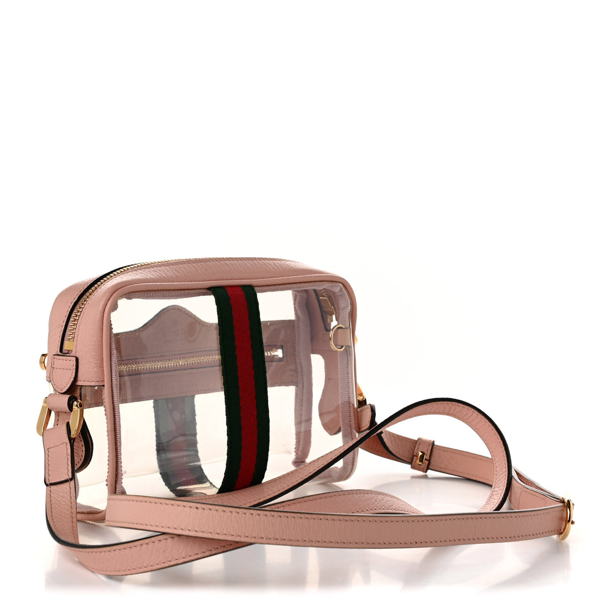 Vinyl Web Mini Ophidia Transparent Shoulder Bag Perfect Pink