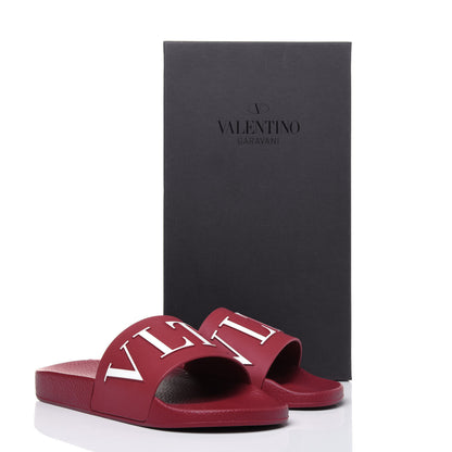 Valentino Garavani Rubber VLTN Pool Slide Sandals 41 Rubin 8 of 8
