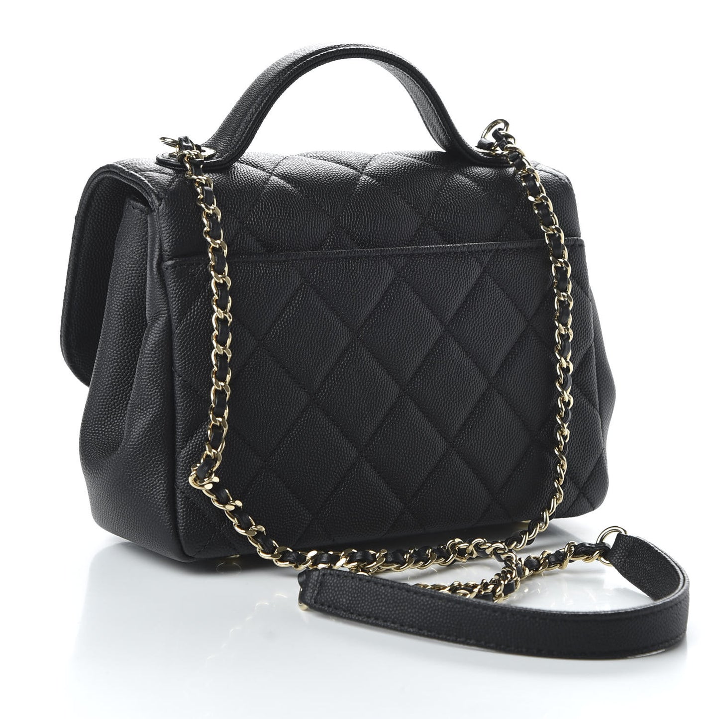 Caviar Quilted Small Business Affinity Flap Black