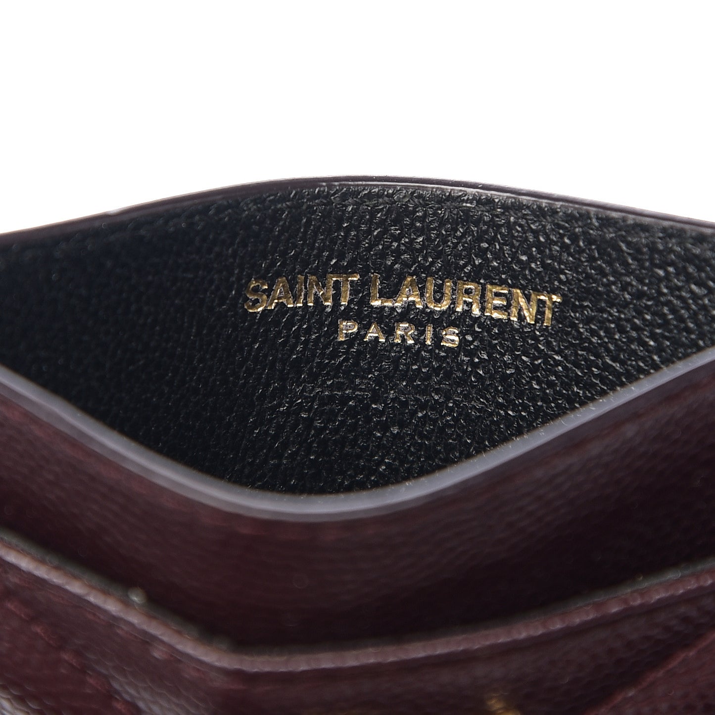 Grain De Poudre Matelasse Chevron Monogram Credit Card Case Bordeaux
