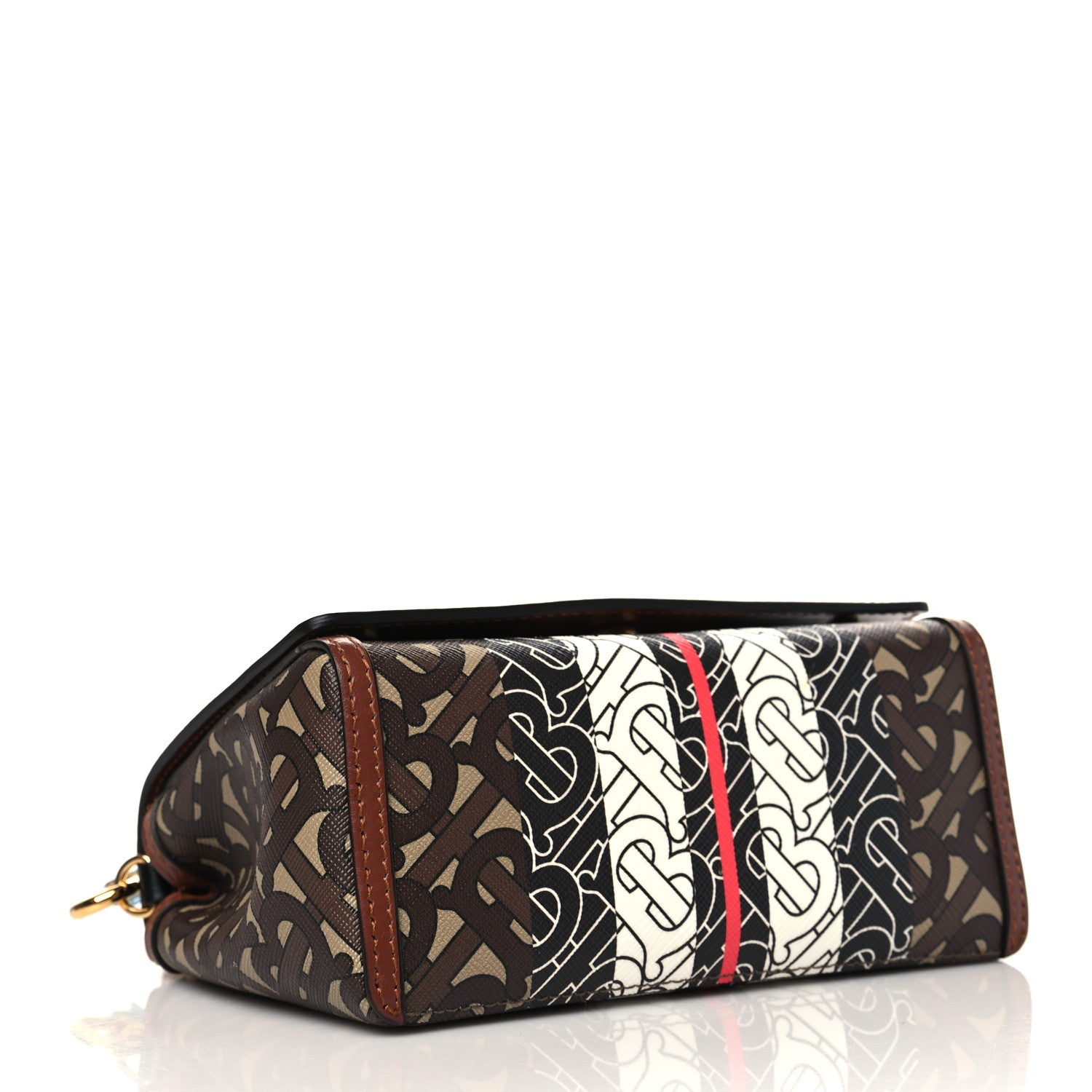 Burberry E-Canvas Monogram Stripe Hackberry Crossbody Bag Bridle Brown 4 of 6