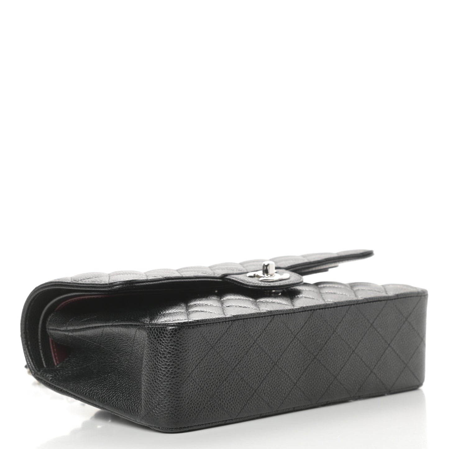 Caviar Quilted Medium Double Flap Black