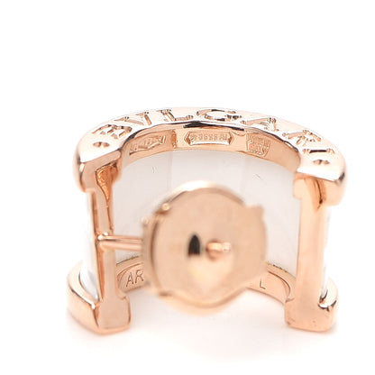Bulgari 18K Rose Gold White Ceramic B.Zero1 Hoop Earrings 4 of 5