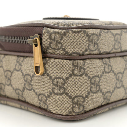 Gucci GG Supreme Monogram Mini Neo Vintage Double Zip Messenger Bag Beige New Acero Crop 9 of 10