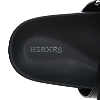 Hermes Calfskin Womens Chypre Sandals 38.5 Black 7 of 9