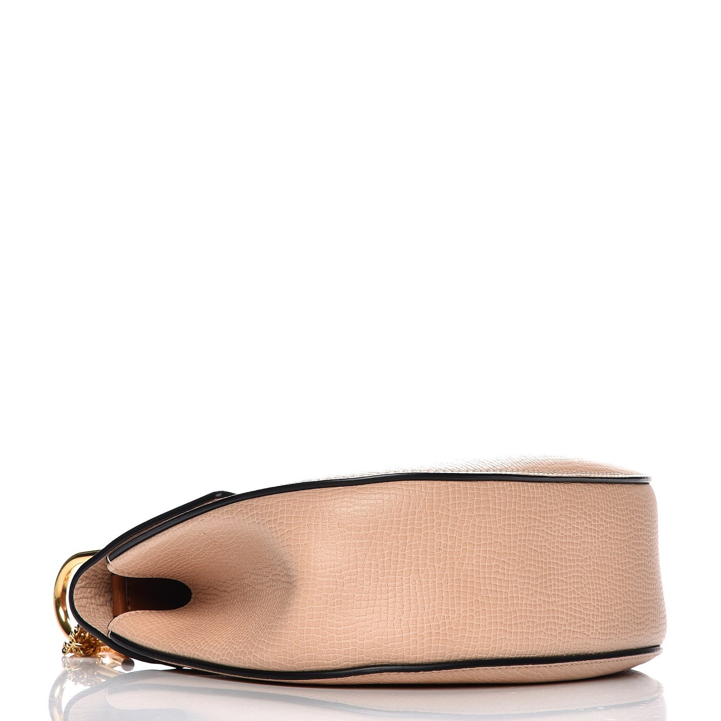 Grained Calfskin Lambskin Drew Shoulder Bag Powder Beige Caramel
