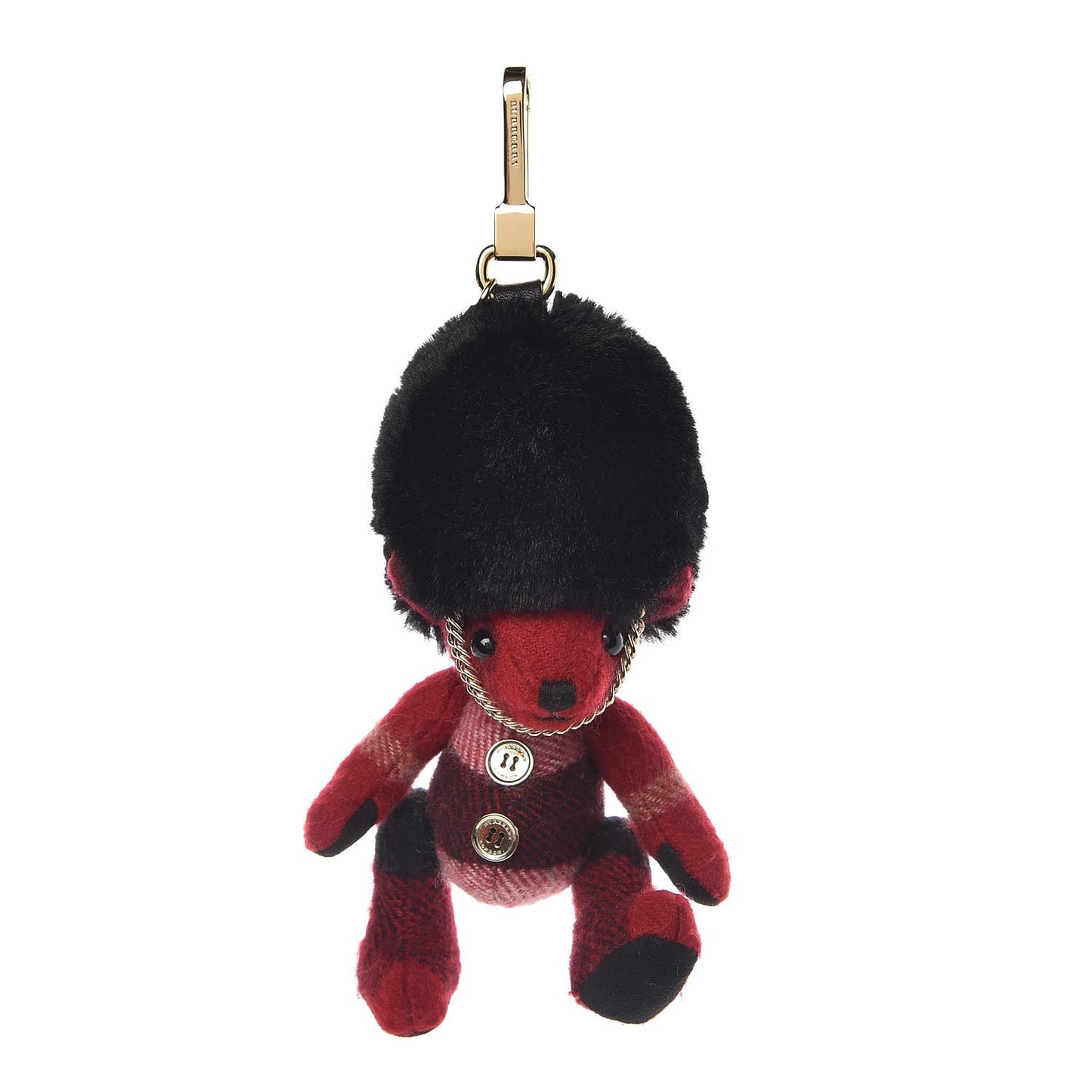 Cashmere Check Busby Thomas Bear Keychain Charm Parade Red
