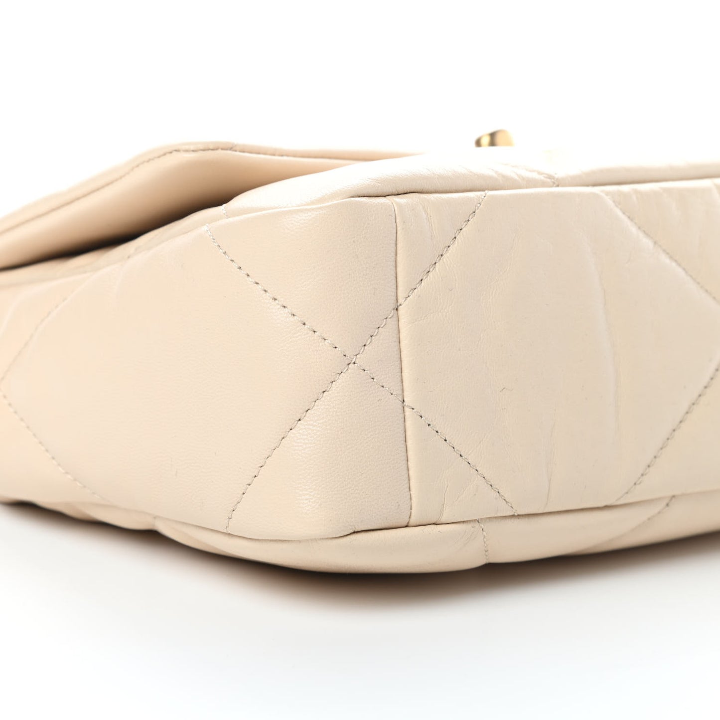 Lambskin Quilted Medium Chanel 19 Flap Light Beige
