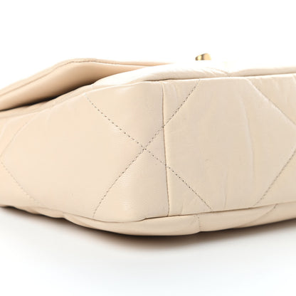 Chanel Lambskin Quilted Medium Chanel 19 Flap Light Beige 9 of 10