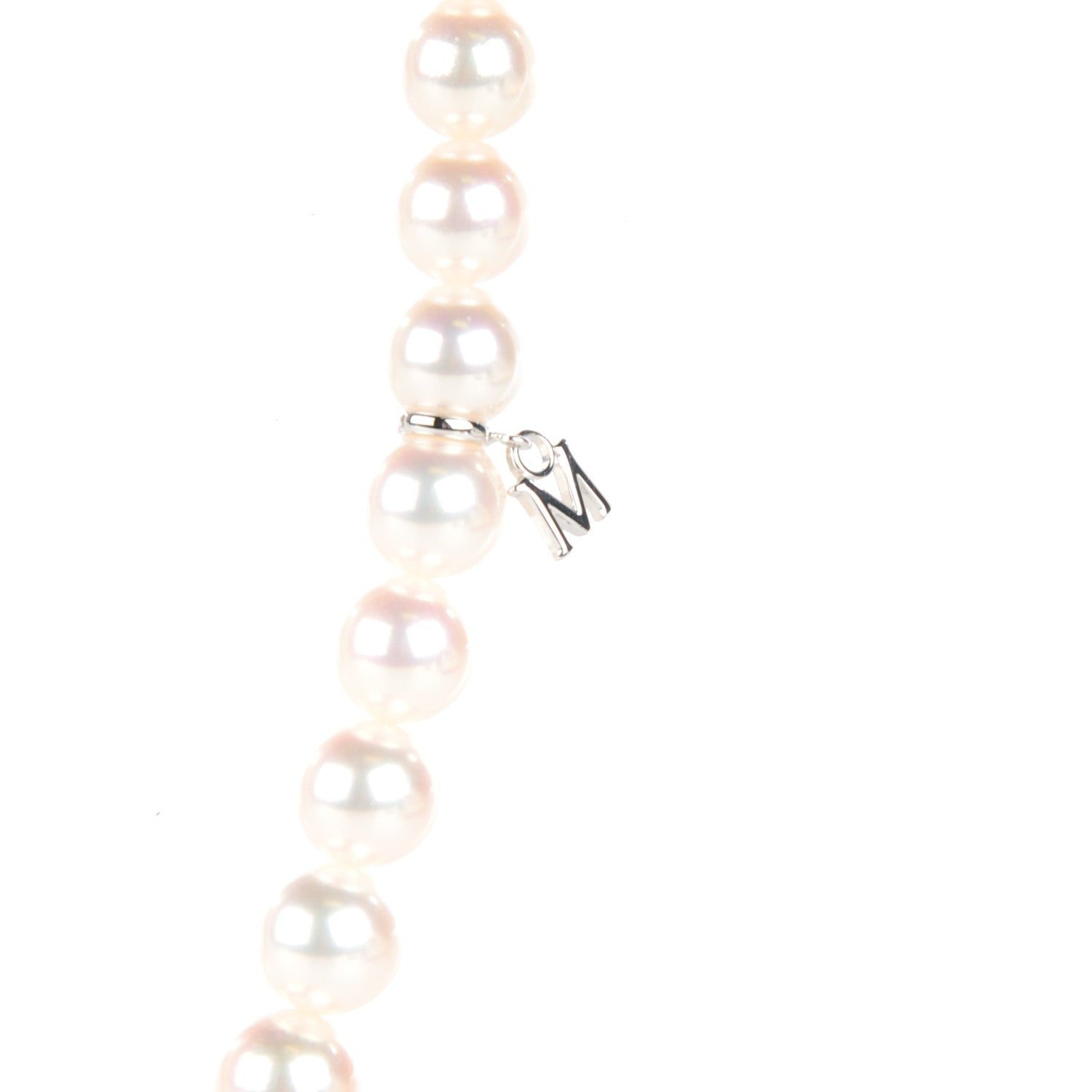 Mikimoto 18K White Gold Akoya Pearl 7-7.5mm Strand Necklace 16" 3 of 7