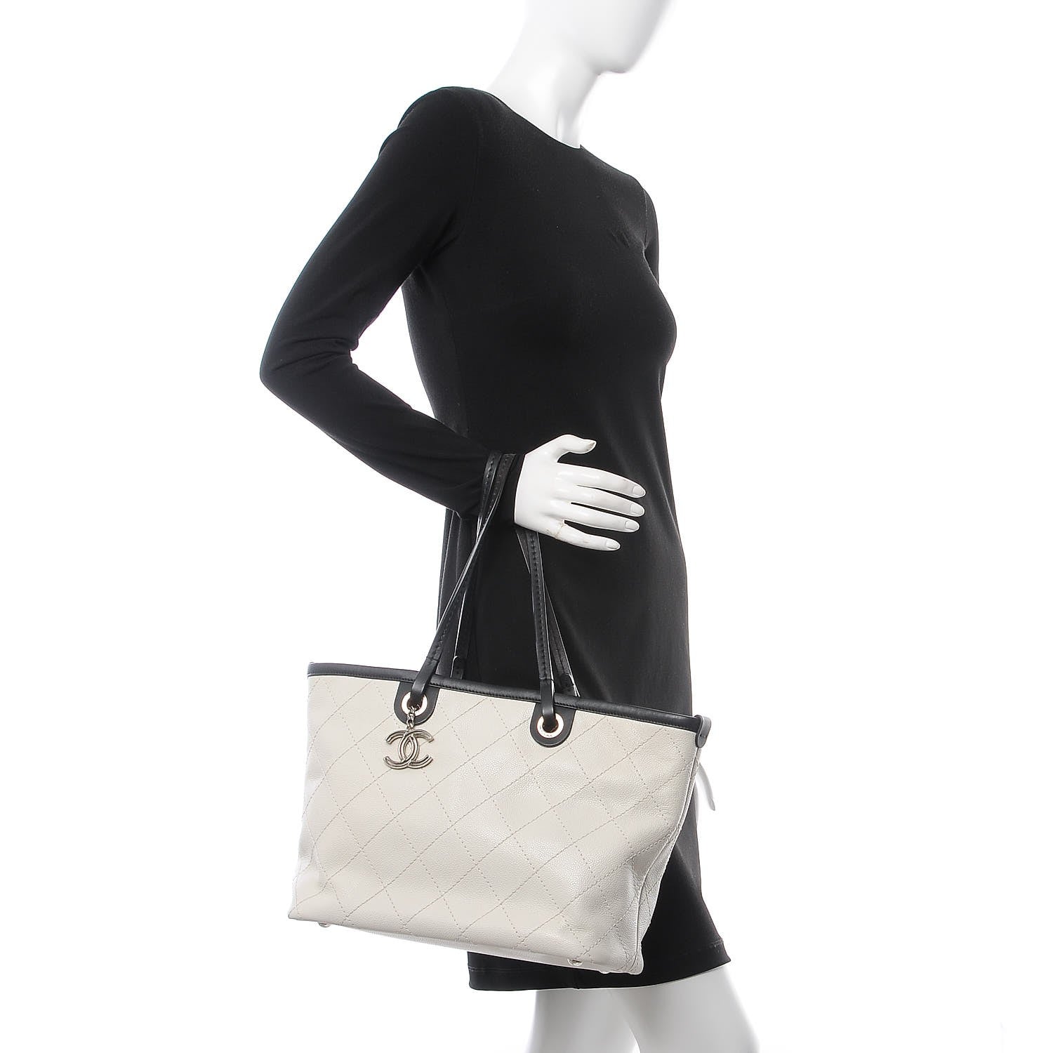 Chanel Grained Calfskin Shopping Fever Tote White 2 of 12