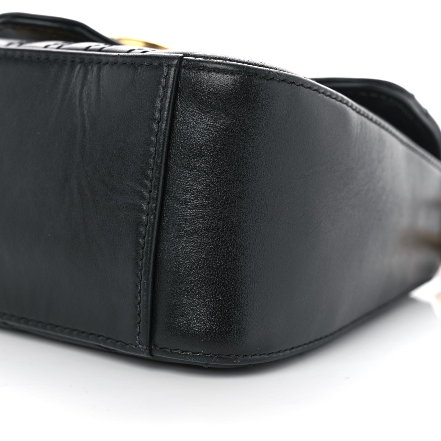 Calfskin Matelasse Mini GG Marmont Top Handle Shoulder Bag Black