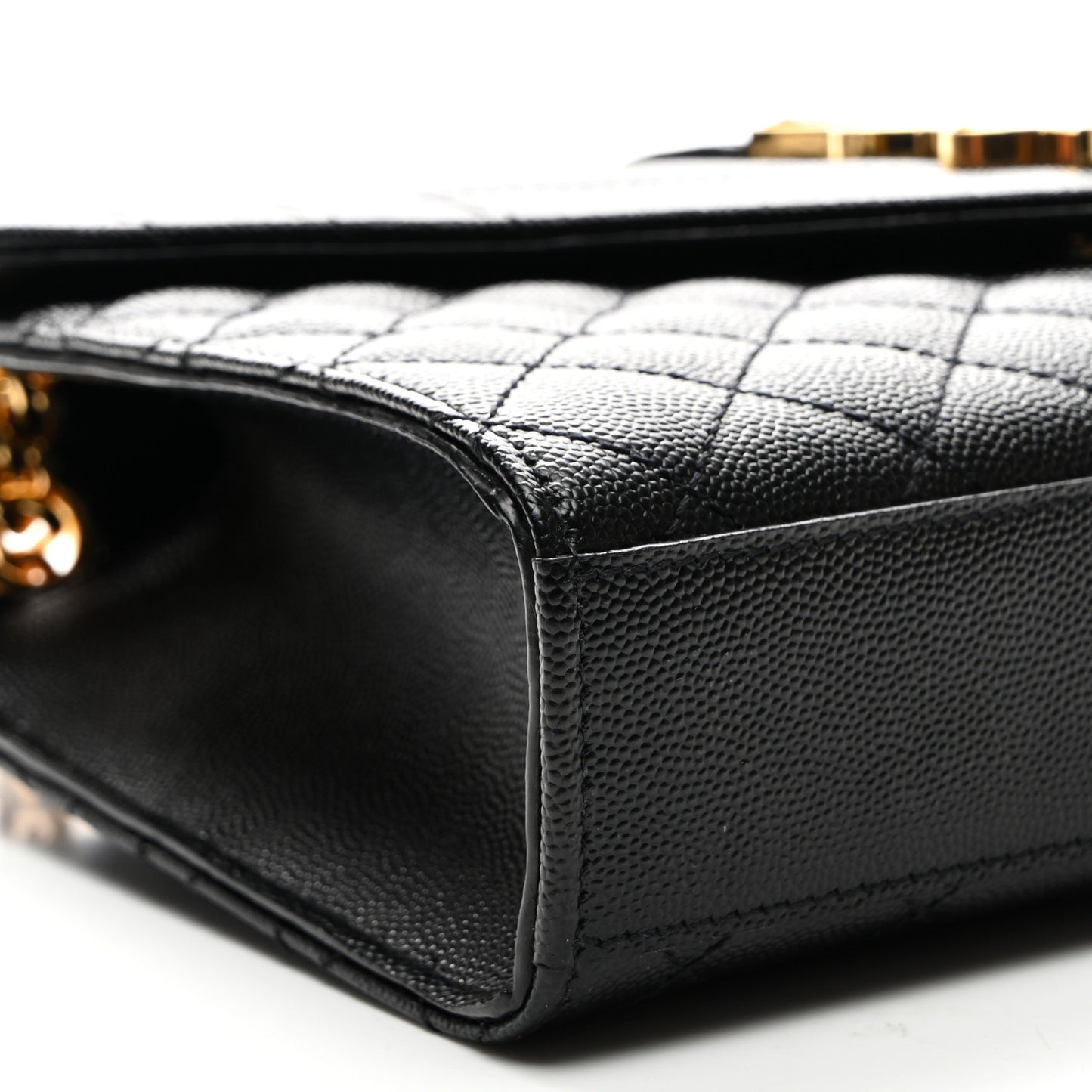 Grain De Poudre Textured Mixed Matelasse Triquilt Medium Monogram Satchel Black