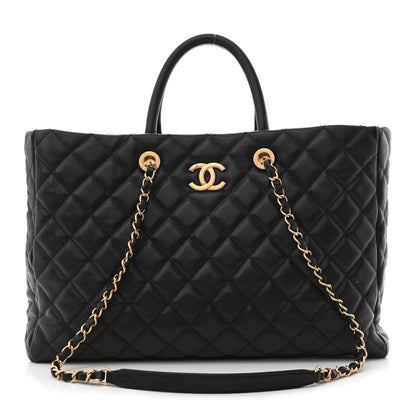 Chanel Caviar Quilted Large Coco Handle Shopping Tote Black 1 of 13