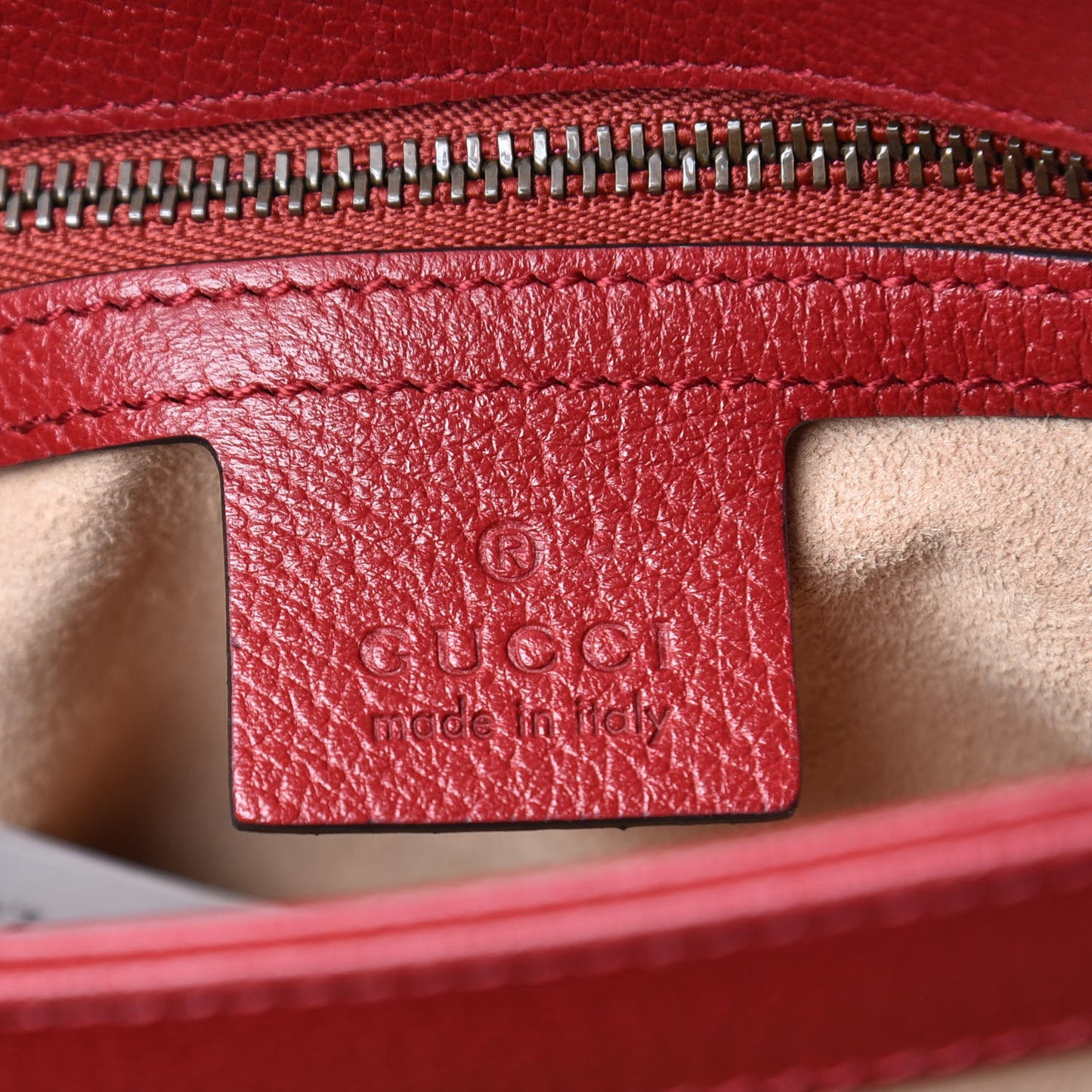 GG Supreme Monogram Medium Queen Margaret Shoulder Bag Red