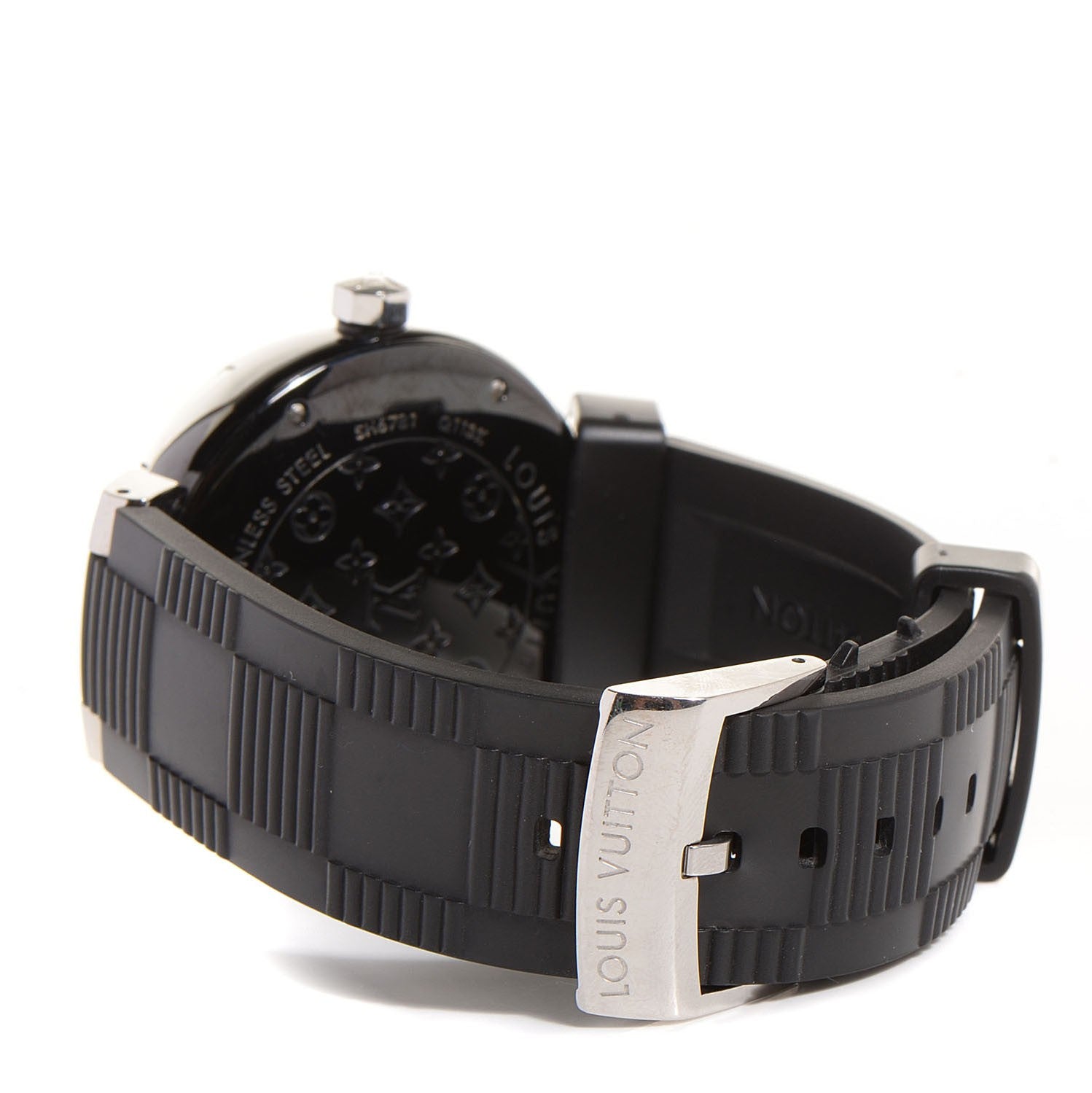 Louis Vuitton PVD Stainless Steel Rubber 41mm Tambour GMT Automatic Watch Black 7 of 8
