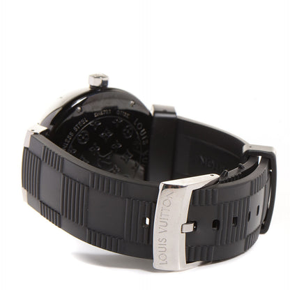 Louis Vuitton PVD Stainless Steel Rubber 41mm Tambour GMT Automatic Watch Black 7 of 8