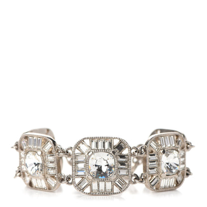 Chanel Crystal CC Cuff Bracelet Silver 1 of 4