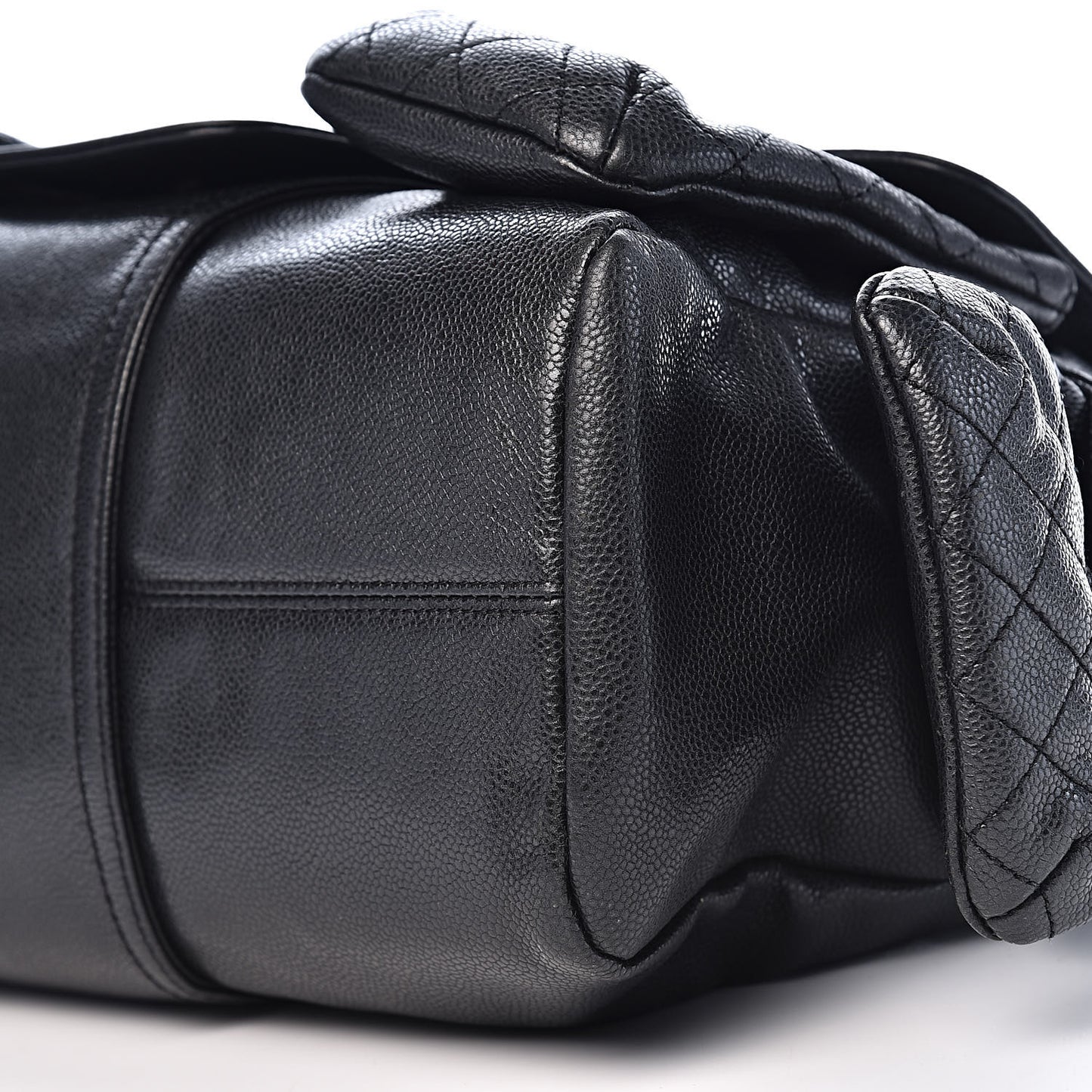 Caviar Quilted Mademoiselle Satchel Black