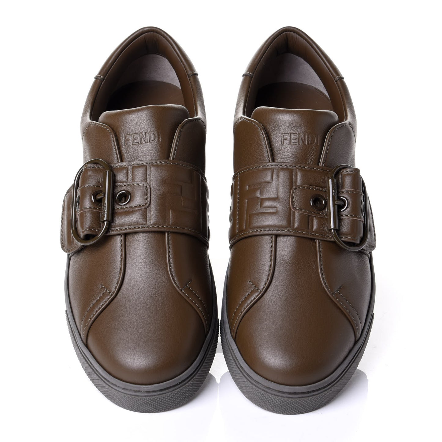 Vitello FF Embossed Womens Slip On Sneakers 36 Wood