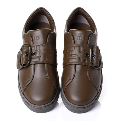 Fendi Vitello FF Embossed Womens Slip On Sneakers 36 Wood 5 of 11