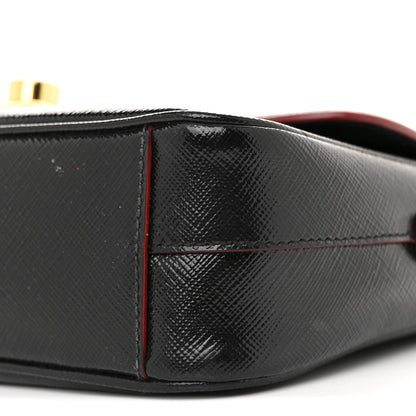 Prada Saffiano Vernice Sound Shoulder Bag Black 10 of 15