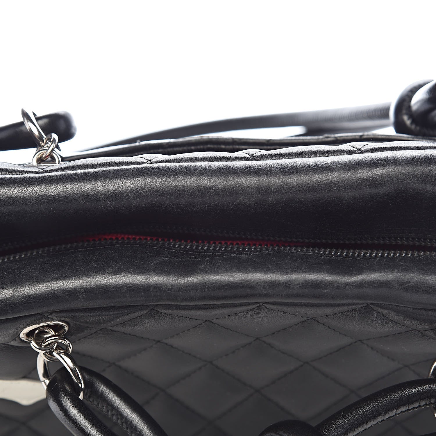 Chanel Calfskin Quilted Large Cambon Bowler Black White 8 of 18