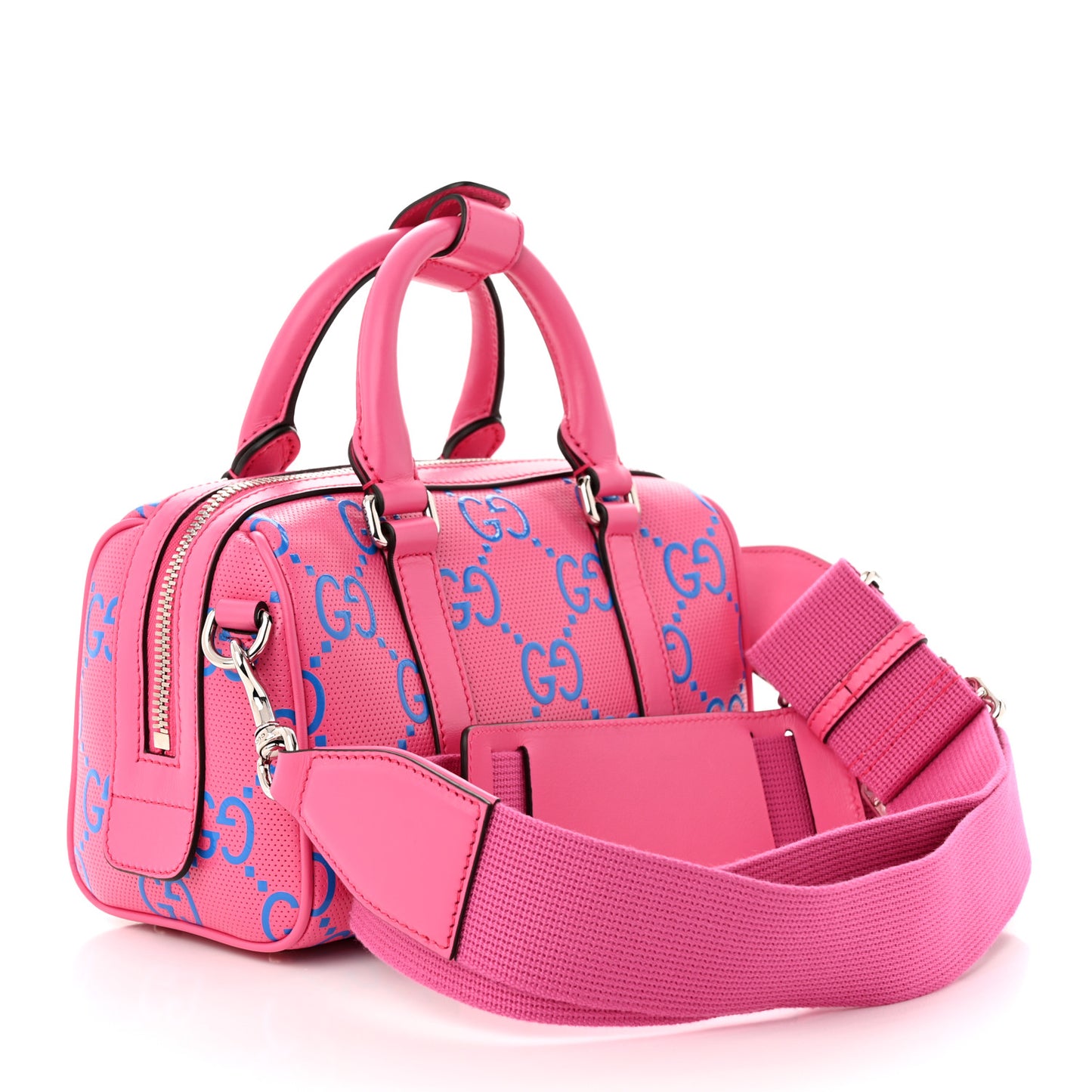 Calfskin GG Tennis Bi-Color Embossed Mini Duffle Bag Modern Fucsia Modern Blue