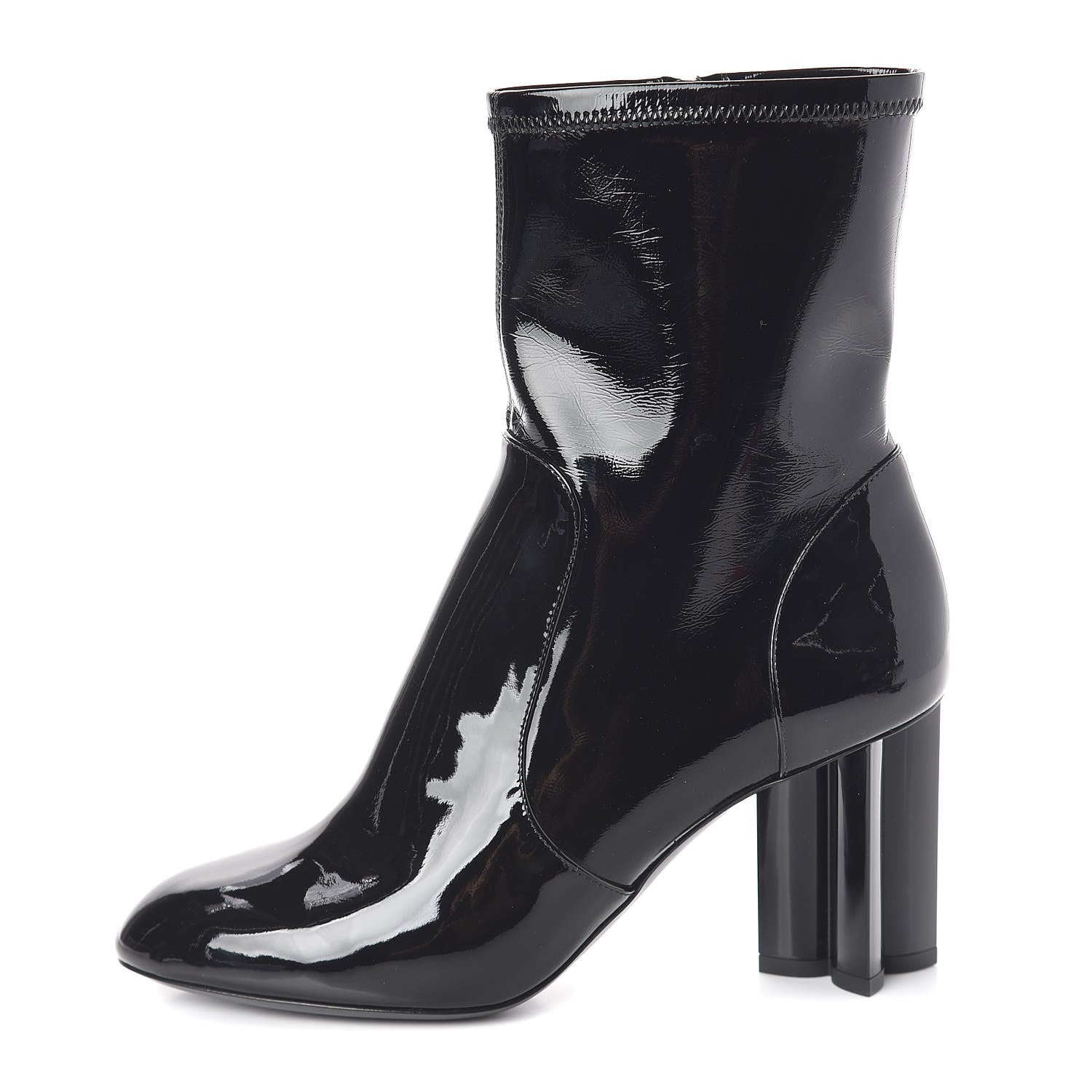 Louis Vuitton Patent Silhouette Ankle Boots 37.5 Black 1 of 7
